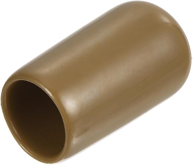 uxcell 20pcs Rubber End Caps 10mm(3/8") ID Vinyl PVC Round Tube Bolt Cap Cover Screw Thread Protectors Light Brown