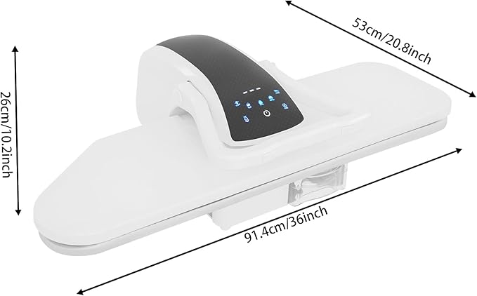 Intelligent Steam Press with 5 Fabric Setting Professional Steamer 1600W for Home/Business 36inch Non-stick Large Pressing Surface Auto Shutoff & Temp Settings Digital Touch Screen (White)