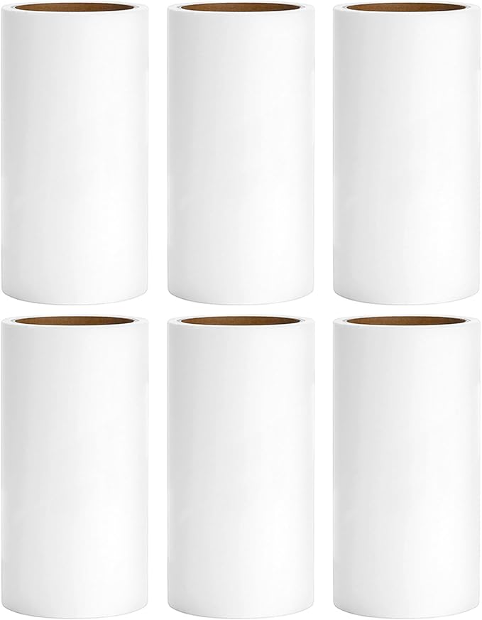4 inch Lint Roller Refills Compatible with Evercare Extra Sticky Pet Lint Roller Replacement Refills 60 Sheets Each Roll 6-Pack 360 Sheets Total (1 1/2'' Inside Dia.)