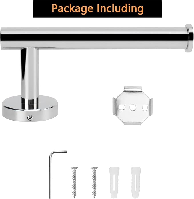 NearMoon Bathroom Toilet Paper Holder, Premium SUS304 Stainless Steel Rustproof Wall Mounted Toilet Roll Holder for Bathroom, Kitchen, Washroom (1 Pack, Chrome Finish)