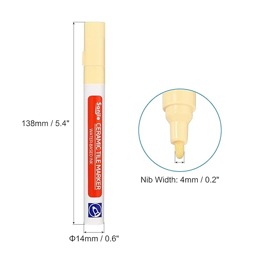 PATIKIL Grout Pen, 4 Pack Beige Tile Marker Waterproof Grout Sealer Pen Tile Repair Pens Paint Pens for Wall Floor Bathroom Kitchen Refresh