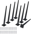 8PCS 16 Inch Matte Black Tapered Angled Legs for Furniture, Metal Mid Century Mordern Feet, Heavy Duty Slanted Stand Legs Kit for Couch, Coffee Table, Desk, Dresser, Sofa, Chair