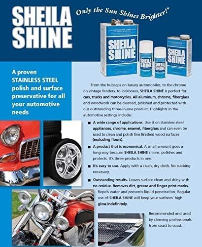 Sheila Shine 32 Oz. Stainless Steel Cleaner and Polish Trigger Spray, Protect Household Kitchen Surface, Removes Grease, Fingerprint, Watermark, Polish & Leaves a Streak Free Shine for Home Appliances