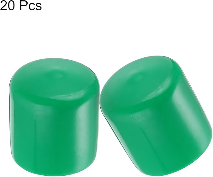 uxcell 20pcs Rubber End Caps 38mm(1 1/2") ID Vinyl PVC Round Tube Bolt Cap Cover Screw Thread Protectors Dark Green