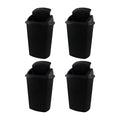 13 Gallon 4-Pack Garbage Cans with Swing Top Lid, Plastic Tall Kitchen Trash Cans, Black
