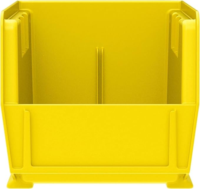 Akro-Mils 30230 AkroBins Plastic Storage Bins, Space-Saving Stackable Bins for Garage, Pantry, Craft Organization, 11-" x 5-" x 5-", Yellow, 12-Pack