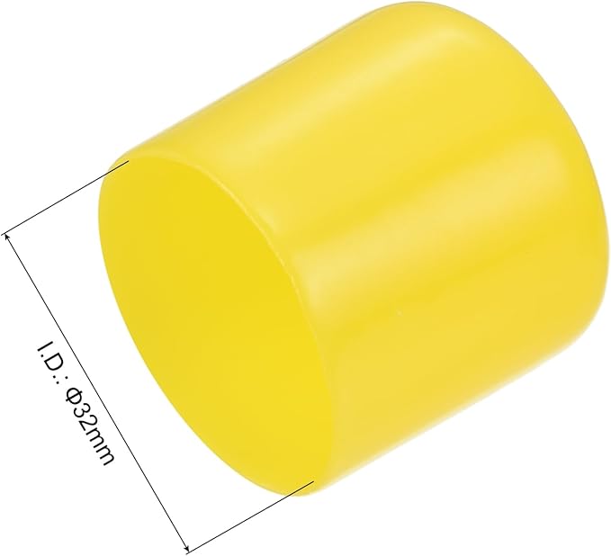 uxcell 20pcs Rubber End Caps 32mm(1 1/4") ID Vinyl PVC Round Tube Bolt Cap Cover Screw Thread Protectors Yellow