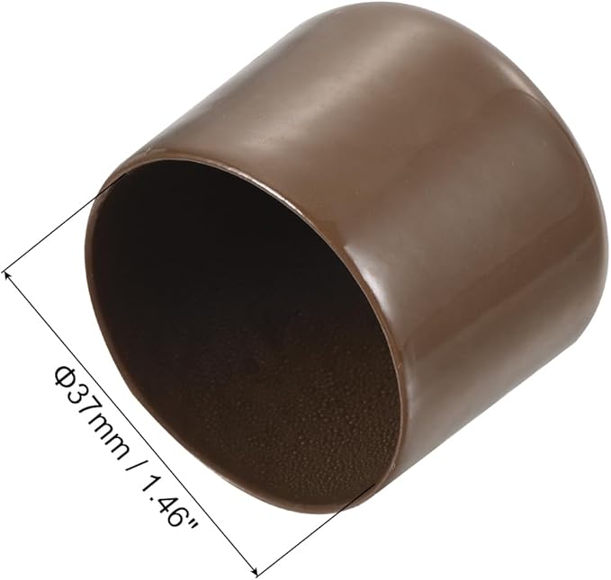 uxcell 20pcs Rubber End Caps 37mm ID Vinyl PVC Round Tube Bolt Cap Cover Screw Thread Protectors Brown
