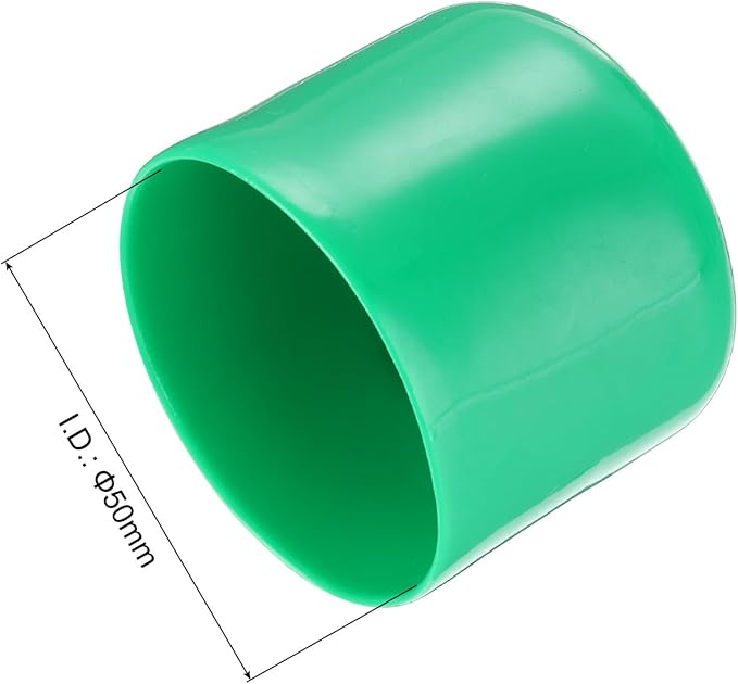 uxcell 20pcs Rubber End Caps 50mm(2 Inch) ID Vinyl PVC Round Tube Bolt Cap Cover Screw Thread Protectors Dark Green