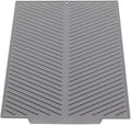Silicone Dish Draining Mat, Eco Friendly Dish Drying Mat Kitchen Counter Anti-Skid and Heat Insulation Pad, Sink Drainer Mat with Dense Drainage Grooves (L (20"×16"))