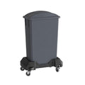 23 Gallon Gray Slim Jim Trash Can with Flat Lid with Handle and Dolly