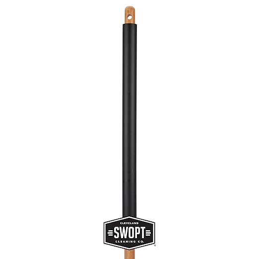 SWOPT Premium 48” EVA Foam Comfort Grip Wooden Handle – Ergonomic Design Eliminates Loose Handles —Interchangeable with All SWOPT Cleaning Products for More Efficient Cleaning and Storage