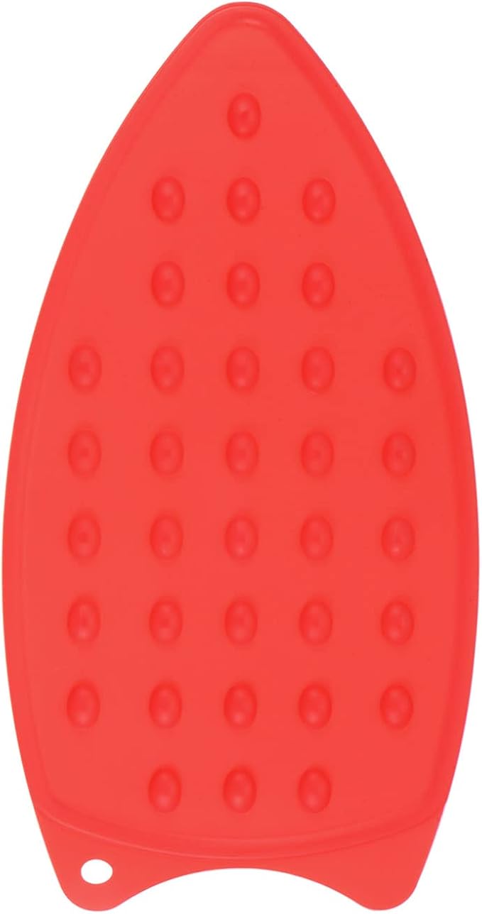 HARFINGTON Silicone Iron Rest Pad, Multipurpose Iron Hot Resistant Mat Iron Rest Plate for Ironing Board Hot Heat Resistant Steam Compact Mat, Red