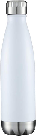 HASLE OUTFITTERS 17oz Stainless Steel Water Bottles, Vacuum Insulated Water Bottles Double Walled Powder Coated Reusable Metal Sports Water Bottles Keep Drinks Hot and Cold, White, 1Pack