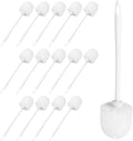 Homaisson Toilet Brush Set 15 Pack, Long Handle Plastic Toilet Cleaning Brushes with Storage Base, White Bristle Head, Quality PP Material, Deep Clean for Bathroom Corners