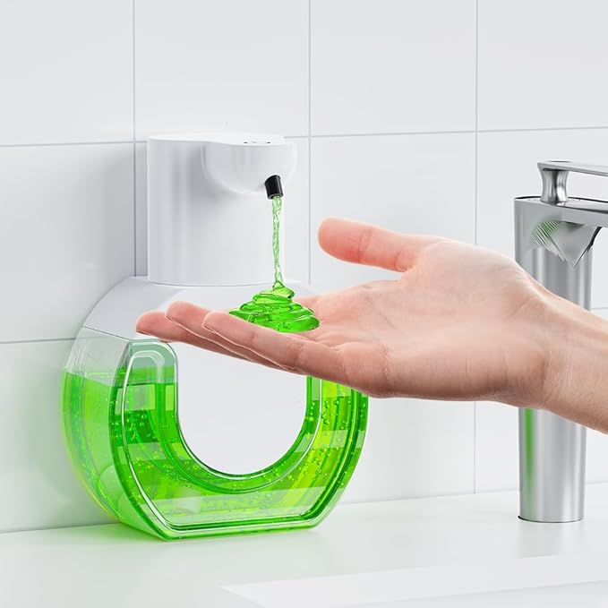 Automatic soap dispenser touchless 15oz/420ml Kitchen Dish Automatic Liquid Soap Dispenser 4 Adjustable Soap Dispensing Levels Wall Mount for Kitchen and Bathroom, Liquid Hand Soap Dispenser
