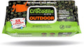 Crocodile Cloth Outdoor Cleaning Wipes – 80 Count Plant-Based Cloths (15"x10"), Skin Safe, Pre-Moistened, Aloe & Vitamin E Infused, Large, Absorbent, Multi-Surface Disposable Wipes