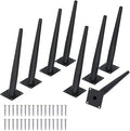 8PCS 12 Inch Matte Black Tapered Angled Legs for Furniture, Metal Mid Century Mordern Feet, Heavy Duty Slanted Stand Legs Kit for Couch, Coffee Table, Desk, Dresser, Sofa, Chair