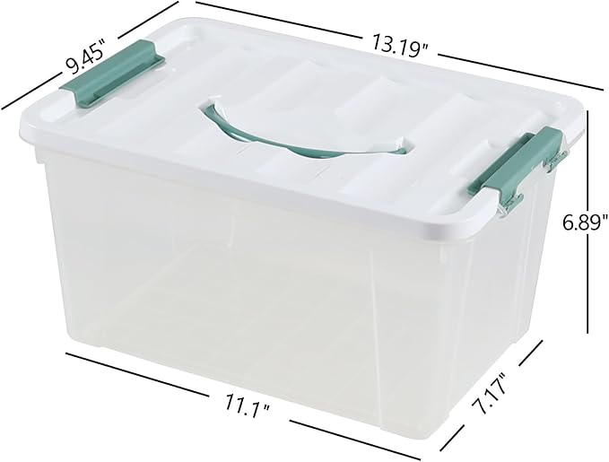 6-Pack Clear Latch Storage Box, 14 L Plastic Storage Bin