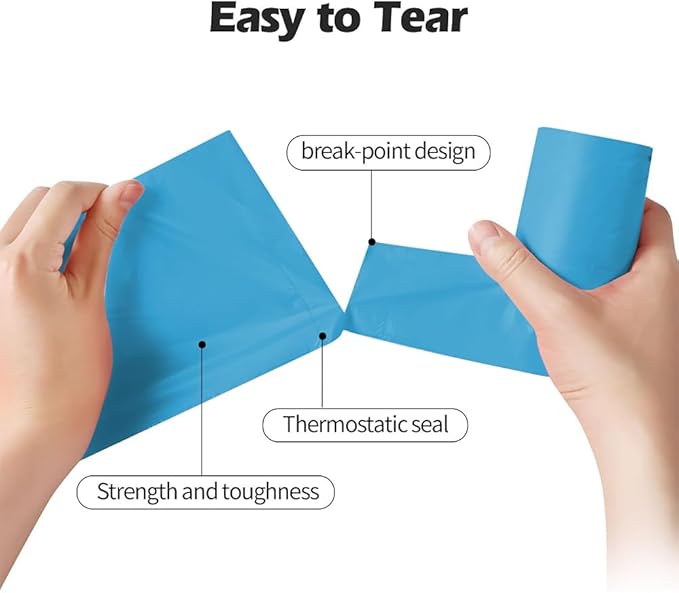 2-4 Gallon Portable Trash Bags,120 Counts Thicken portable Small Garbage Bags for Office, Kitchen,Bedroom Trash Can,Strong Trash Bags（Blue）