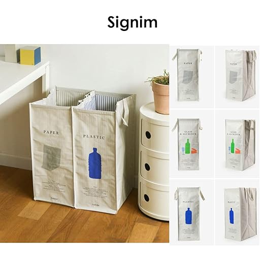 216 Separate Recycling Waste Bin Bags for Kitchen Home Recycle Garbage Trash Sorting Bins Organizer Waterproof Baskets Compartment Container, White (Set of 3 Pack)