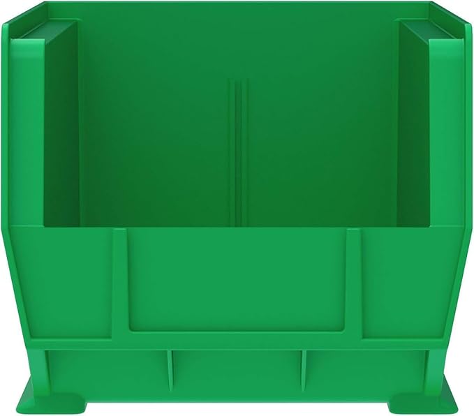 Akro-Mils 30240 AkroBins Plastic Storage Bins, Space-Saving Stackable Bins for Garage, Pantry, Craft Organization, 15-Inch x 8-Inch x 7-Inch, Green, 12-Pack