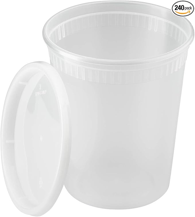 Karat [32oz - 240 ct] Clear PP Injection Molded Round Deli Containers with Lids (FP-IMDC32-PP)