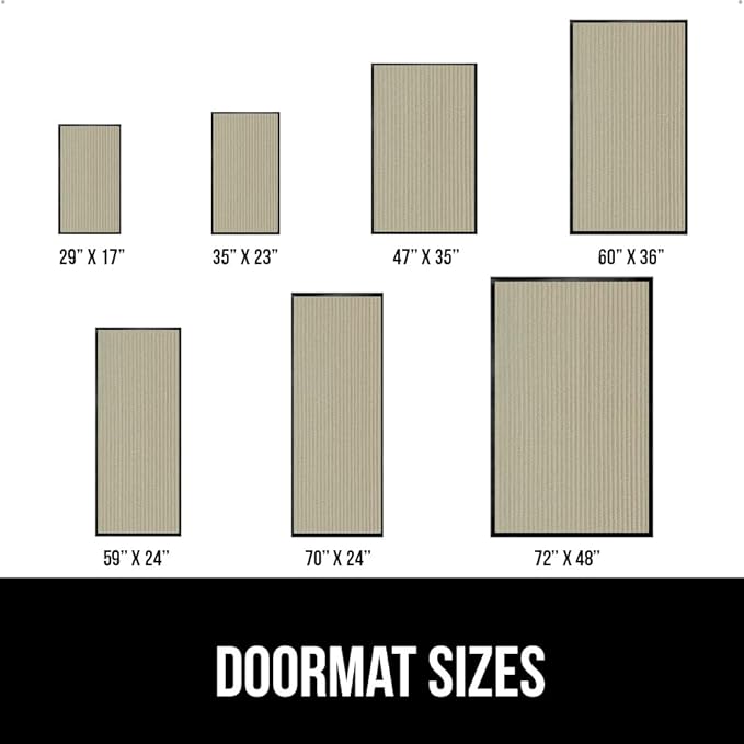 GORILLA GRIP Traffic Guard Door Mat, Heavy Duty Welcome Mats, Commercial Office Space Doormat, Waterproof, Fade Resistant, Strong Rubber Backing, Low Profile, Shoe and Boot Scraper, 35x23, Beige