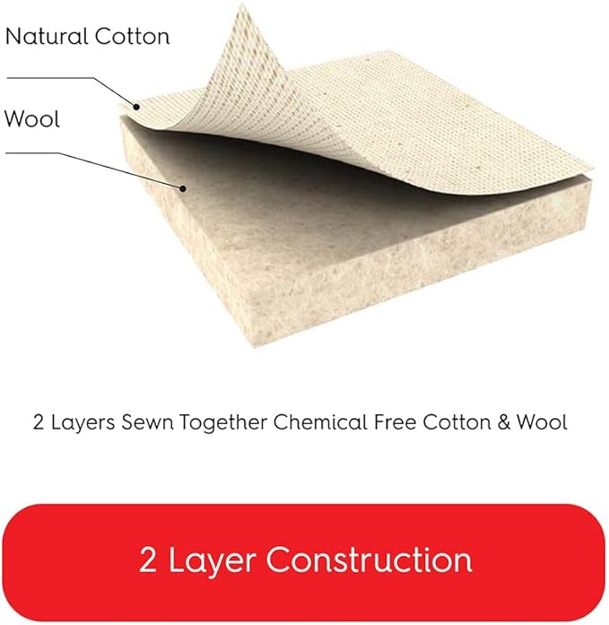 TIVIT Ironing Board Cover 14 x 49 Small Chemical Free Eco-Friendly Padded Covers - Unbleached, Untreated Natural Cotton & Wool Pad - 2 Layer, 3 Fastener Straps, Pull Bungee Cord - Made in Italy