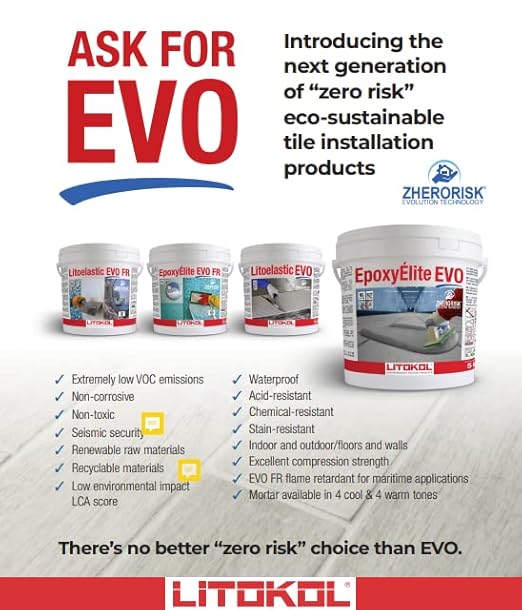The Tile Doctor EpoxyElite EVO - Litokol Epoxy Grout for Tile, Ideal for Home Office Decor & Bathroom Tile, Brown 4-5 kg - 11 lb