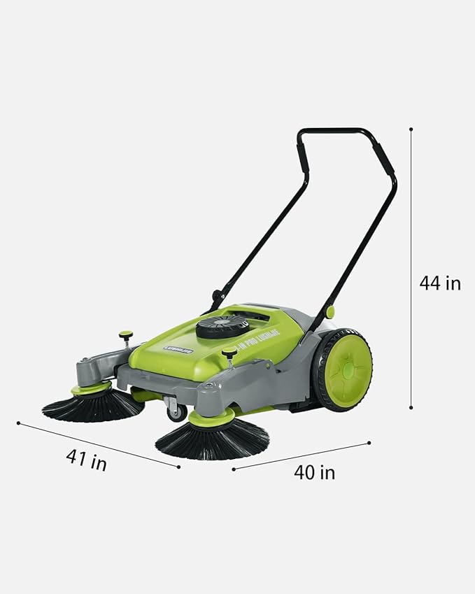 41" Industrial Walk-Behind Hand Push Floor Sweeper | Commercial 55L Large Capacity | 45000 SqFt/Hour | Indoor & Outdoor Use (Green)