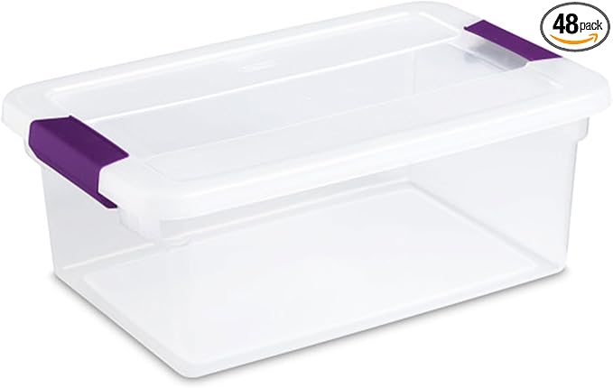 Sterilite 48-Pack 15 Quart ClearView Latch Box, Stackable Organizer Bins with Latching Lids - Clear Plastic Organization Containers for Closet, Bedroom, Shelving Units and Everyday Home Storage