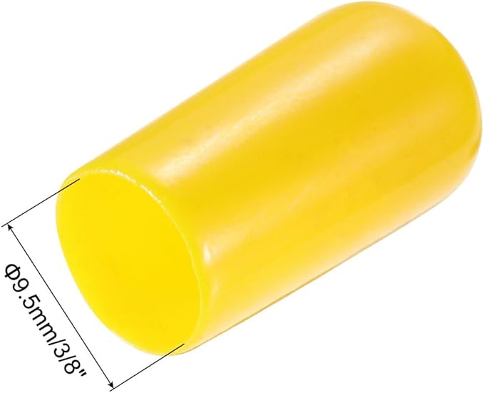 uxcell 20pcs Rubber End Caps 9.5mm(3/8") ID Vinyl PVC Round Tube Bolt Cap Cover Screw Thread Protectors Yellow