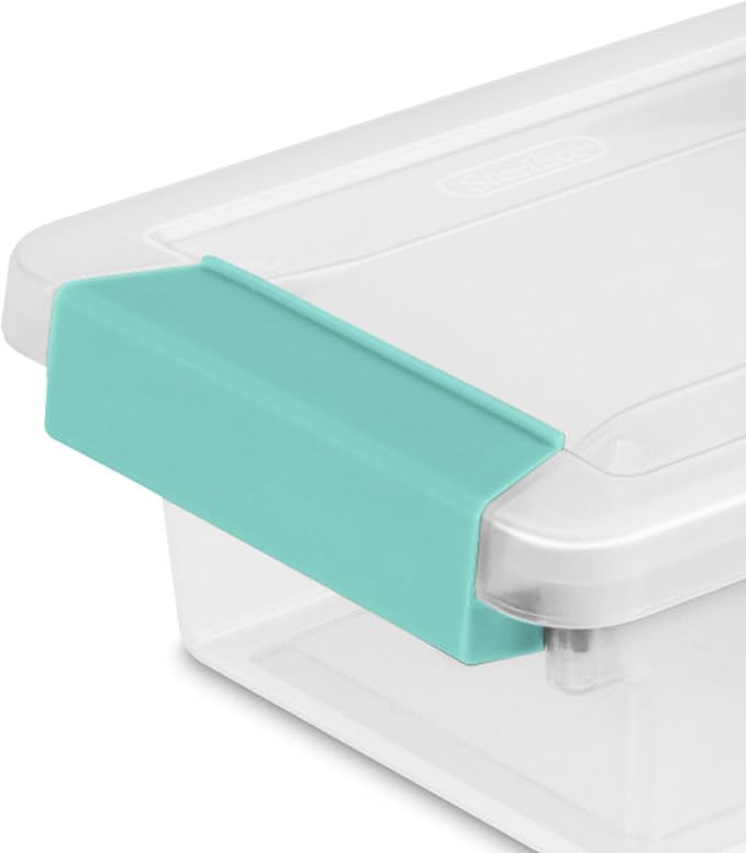 Sterilite 6-Pack Clip Box, Clear Storage for Crafts, Supplies and Office Items, Mini