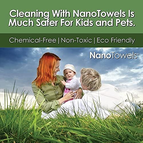 Life Miracle Nano Towels Minis - Amazing Eco Fabric That Cleans Virtually Any Surface with Only Water. Travel Size. No More Paper Towels Or Toxic Chemicals. 4-Pack (8x8, Grey)