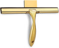 HIWARE All-Purpose Shower Squeegee for Shower Doors, Bathroom, Window and Car Glass - Brass, Stainless Steel, 12 Inches