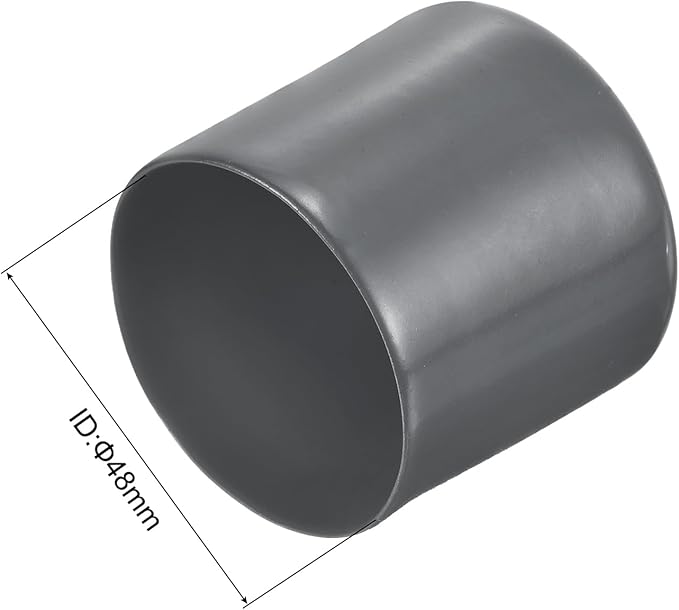 uxcell 20pcs Rubber End Caps 48mm ID Vinyl Round Tube Bolt Cap Cover Thread Protectors Dark Grey