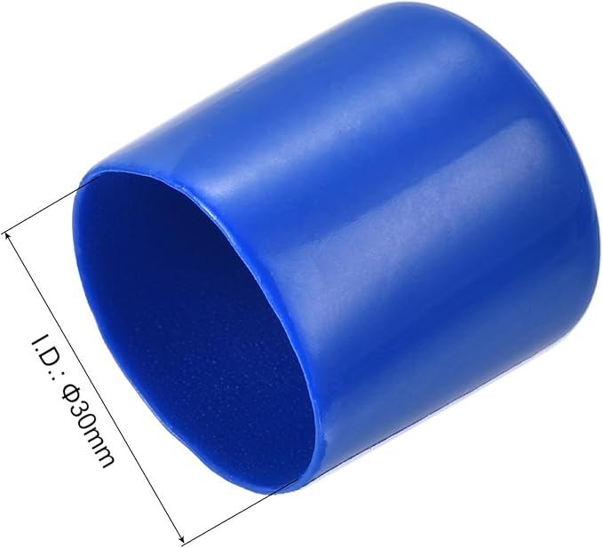 uxcell 20pcs Rubber End Caps 30mm ID Vinyl PVC Round Tube Bolt Cap Cover Screw Thread Protectors Blue