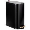 BETHEBEST Bathroom Trash Can with Lid Soft Close,Stainless Steel Step Trash Can with Removable Inner Wastebasket,Black Garbage Can for Bathroom,Bedroom,Kitchen(15 Liter/4 Gallon)