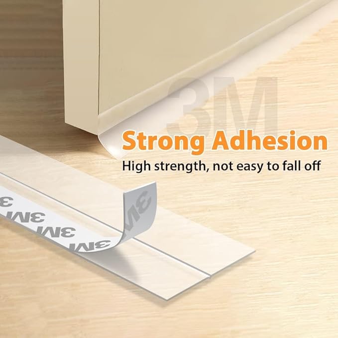 49.2 Ft Door Weather Stripping Door Seal Strip Tape,Silicone Door Draft Stopper,Self Adhesive Shower Door Bottom Seal, Door Insulation Strip for Door Frame Windows and Glass Gaps (Transparent, 35mm)