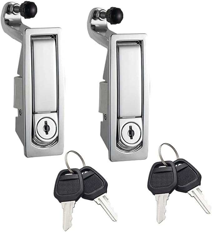 WJSKDQ 2PCS Compression Latch Lock Trigger Latch Lock Zinc Alloy Adjustable Lever Hand Operated Compression Latch Flush Silvers