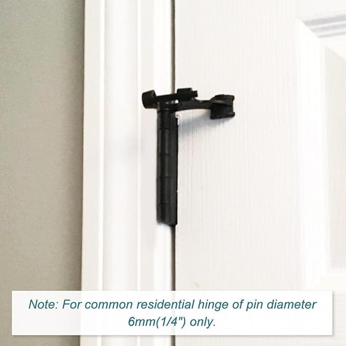 48Pack Hinge Pin Black Door Stopper, Adjustable Heavy Duty Hinge Pin Door Stop with Black Rubber Bumper Tips