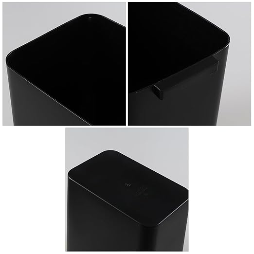 Xyskin 4.5 Gallon Plastic Garbage Bin, Deskside Wastebasket, Waste Can, Black, 3 Pack