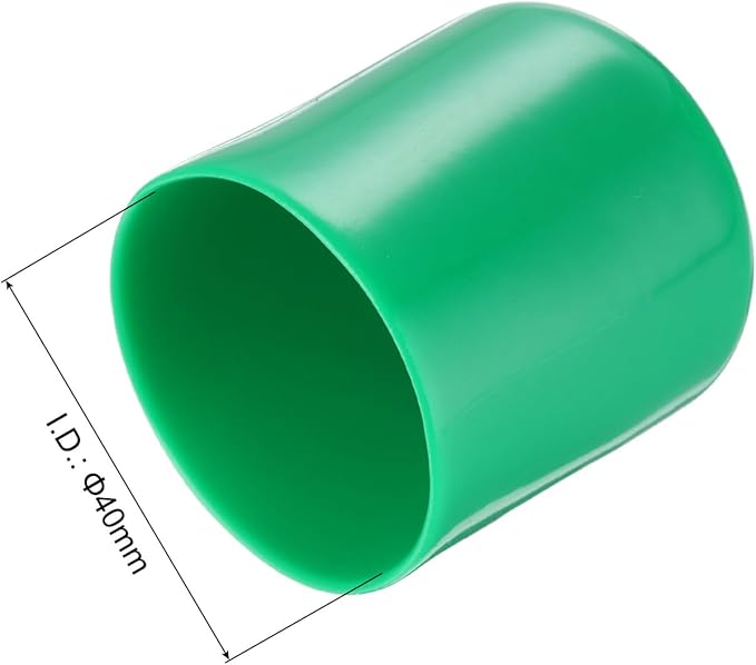 uxcell 20pcs Rubber End Caps 40mm ID Vinyl PVC Round Tube Bolt Cap Cover Screw Thread Protectors Dark Green