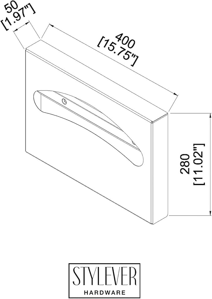 Commercial Toilet Seat Cover Dispenser - Wall Mount 304 Stainless Steel Holder - 250 Capacity for Disposable Covers - Public Restroom Bathroom Essential Fixture