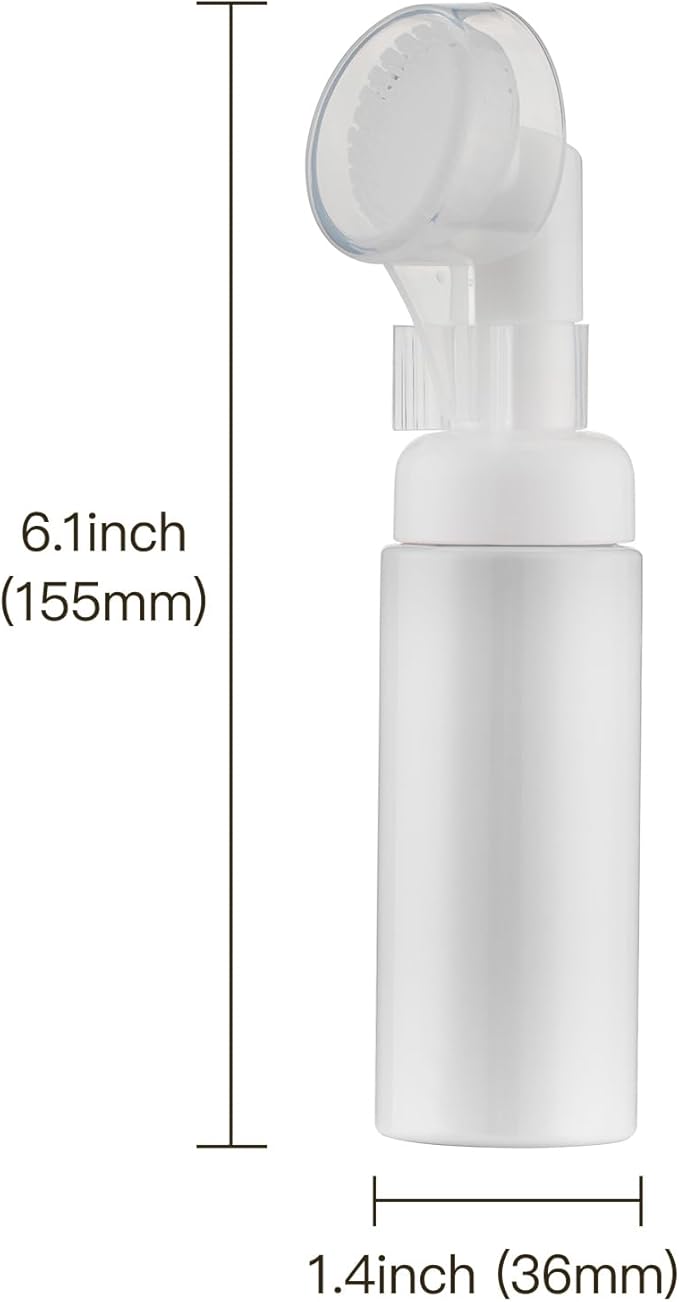 2 OZ Foam Bottle with Brush, Empty Foaming Dispensers to Travel for Soap, Shampoo (3pcs, 3colors)