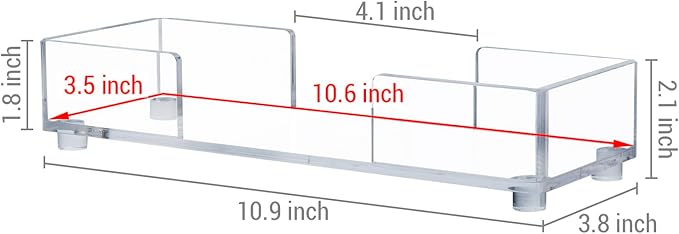 MyGift Modern Premium Clear Acrylic Bathroom Paper Towel Holder for Trifold, Z-Fold and Multifold, Commercial Grade Countertop Disposable Folded Napkin Dispenser Tray for Home, Office, or Business