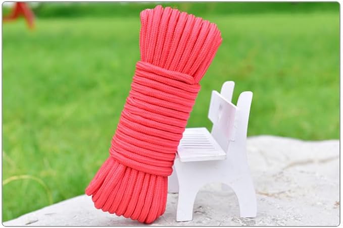 Outdoor Camping Clothesline Strong Indoor Clothes Drying Line Household Essentials DIY Decor Hiking Cord Ropes Red 10M Pack 2