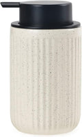 BosilunLife Dish Hand Soap Dispenser - Liquid Pump Soap Dispenser for Bathroom 12oz Ceramic Kitchen Dish Dispenser with Rust-Proof Liquid Pump Modern Refillable Lotion Bottles, Beige