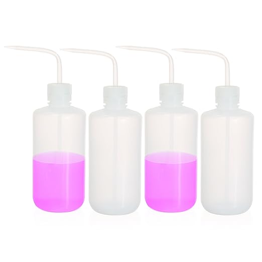 4 pcs of Plastic Squeeze Bottles, Lab Wash Bottle Squeeze Vol.1000ml 33.8oz, LDPE Bottle with PP Draw Tube used for Wash Labware, Cleanig Body Tattoo, and Succulent Watering Irrigation, LVM011
